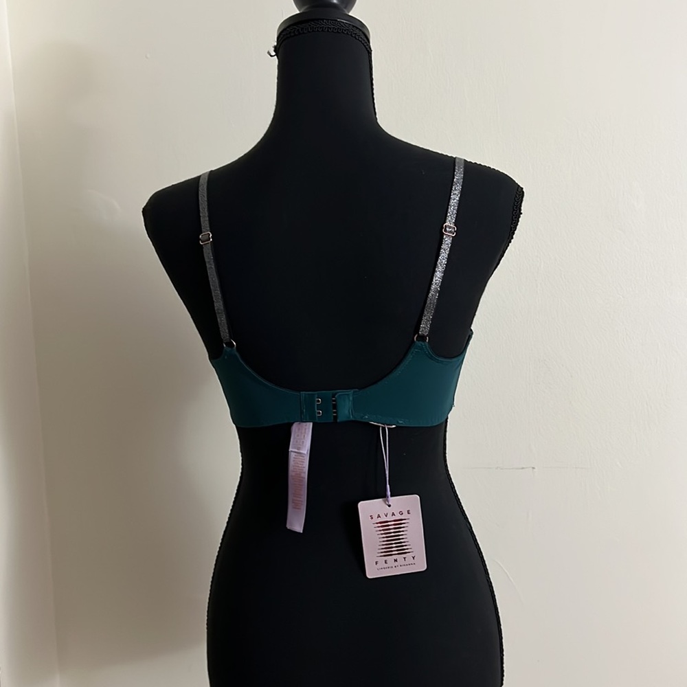 🆕SAVAGE X FENTY Blue Half Cup Plunge Bra - Size: 34C - Picture 7 of 10